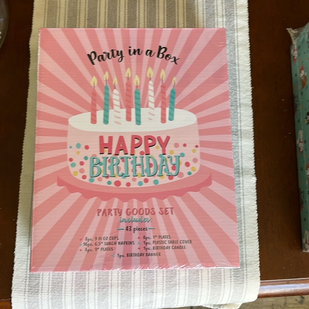 Happy birthday Party in a Box goods set NWT
